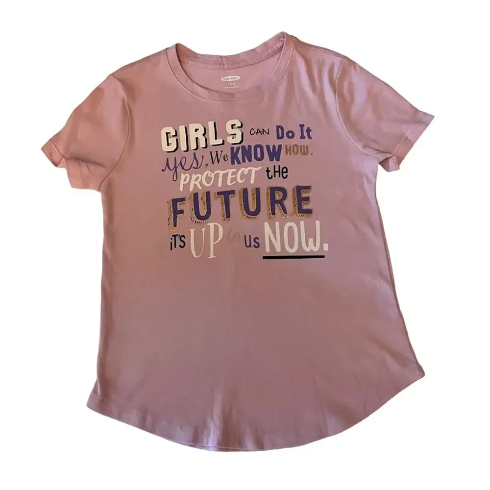 Old Navy Girl's Short Sleeve Graphic  Tee S 6-7